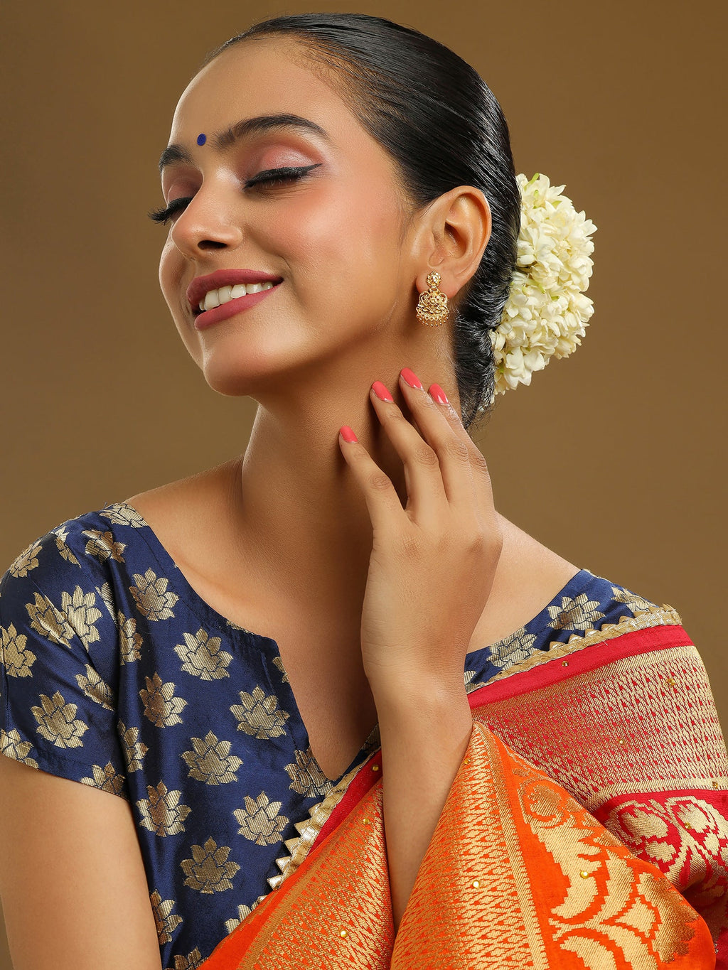 Ruby Raang Traditional Gold Earrings | Grab2Buy