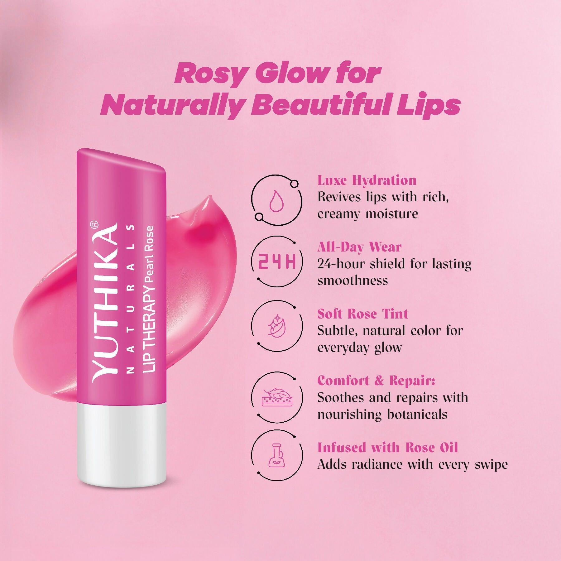 Yuthika Moisturizing Lip Balm – Pearl Rose | Grab2Buy