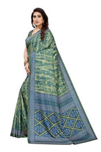 Vamika Printed Green Crepe Silk Saree (ICE GREEN) | Grab2Buy