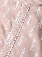 Yufta Women Mauve & White Printed Kurta with Palazzo & Dupatta | Grab2Buy