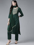 Yufta Women's Rayon Kurti With Pant Dupatta Set | Grab2Buy