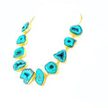 Bling Accessories Turquoise Agate Natural Stone Statement Necklace | Grab2Buy