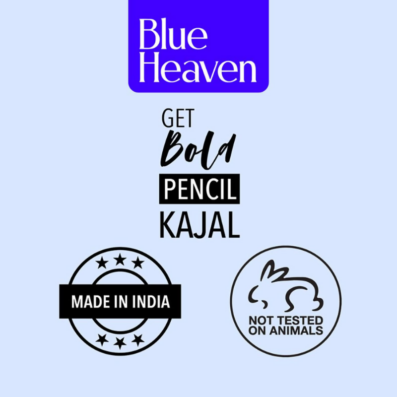 Blue Heaven Get Bold Pencil Kajal With Free Sharperner Or Comphor & Castor Oil - Black | Grab2Buy