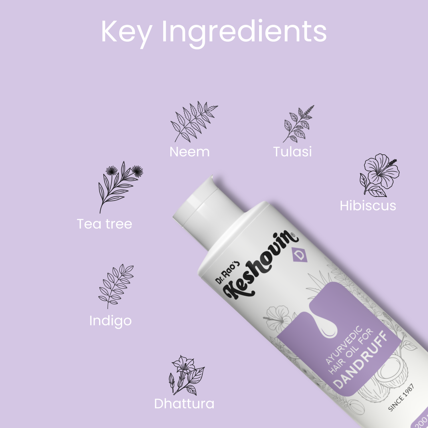 Dr. Rao's Keshovin Anti Dandruff Herbal Hair Oil | Grab2Buy