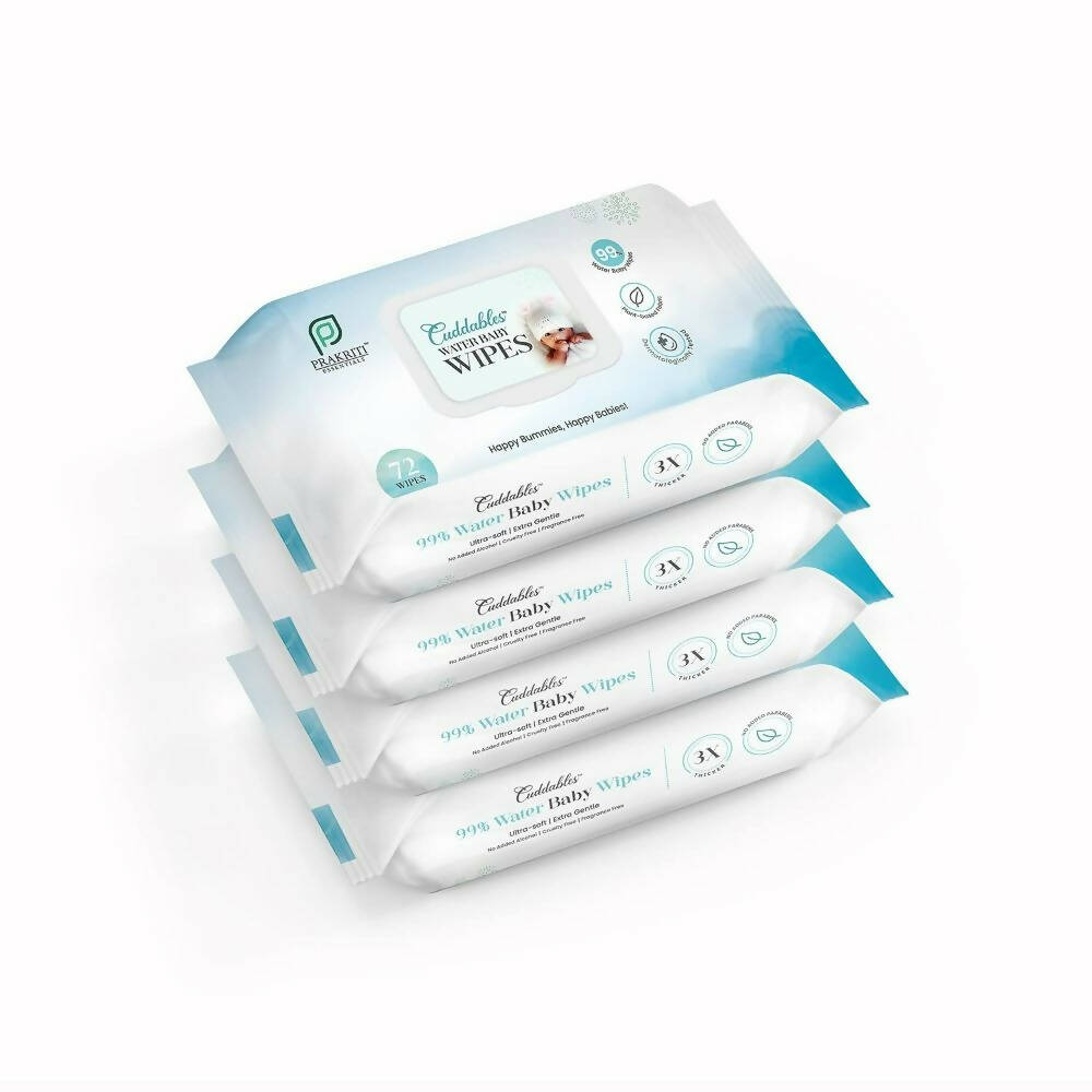 Cuddables 99% Water Baby Wipes - Natural Plant Made Cloth Wipes | 288 pcs Wet Baby Wipes (288 Wipes) | Grab2Buy