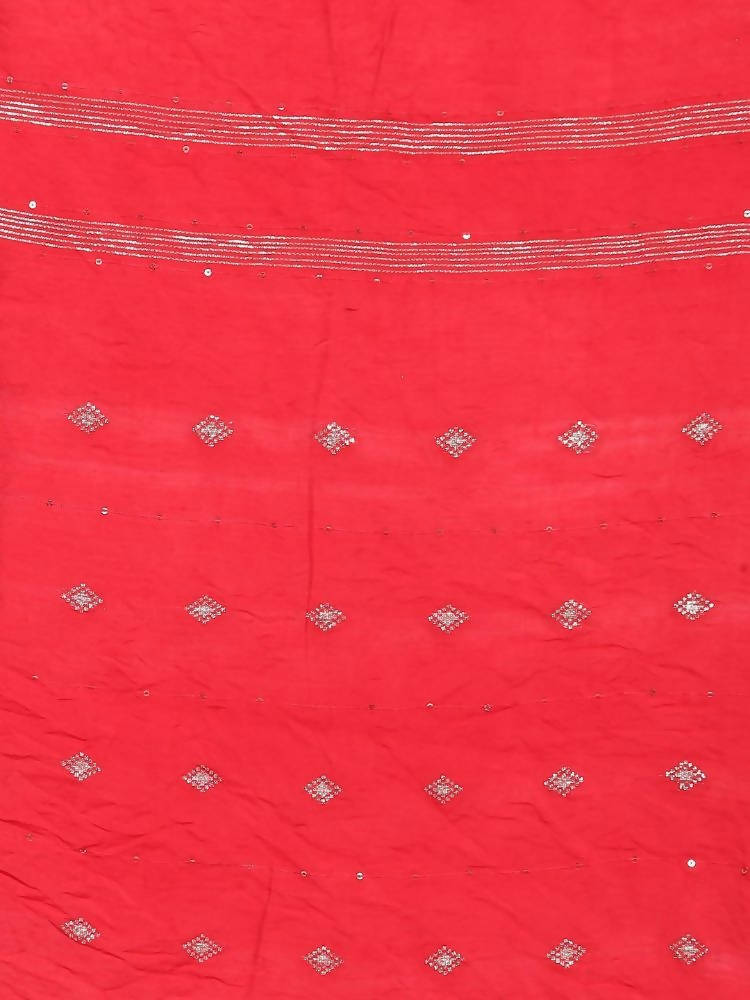 Myshka Women's Red Cotton Silk Printed Casual Dupatta | Grab2Buy