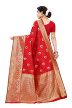 Vamika Banarasi Jacquard Weaving Red Saree (Siri Red) | Grab2Buy