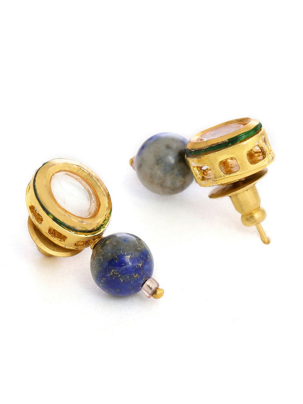 Ruby Raang Blue Lapis Lazuli Kundan Studs | Grab2Buy