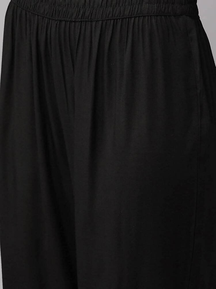 Yufta Women Black & Golden Handblock Printed Kurta with Trouser | Grab2Buy