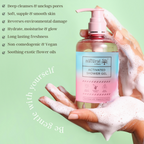 Natural Vibes Activated Shower Gel Body Wash - Glow, Hydrate, Deep Cleanse & Soften | Grab2Buy