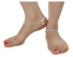 AanyaCentric Gold-Polished Mangalsutra Pendant Earring Set & Silver Plated Anklet | Grab2Buy