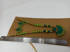 Terracotta Green Long Necklace Set with Matching Earrings | Grab2Buy