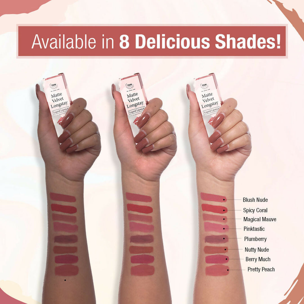The Natural Wash Matte Velvet Longstay Liquid Mini Lipstick - 02 Spicy Coral