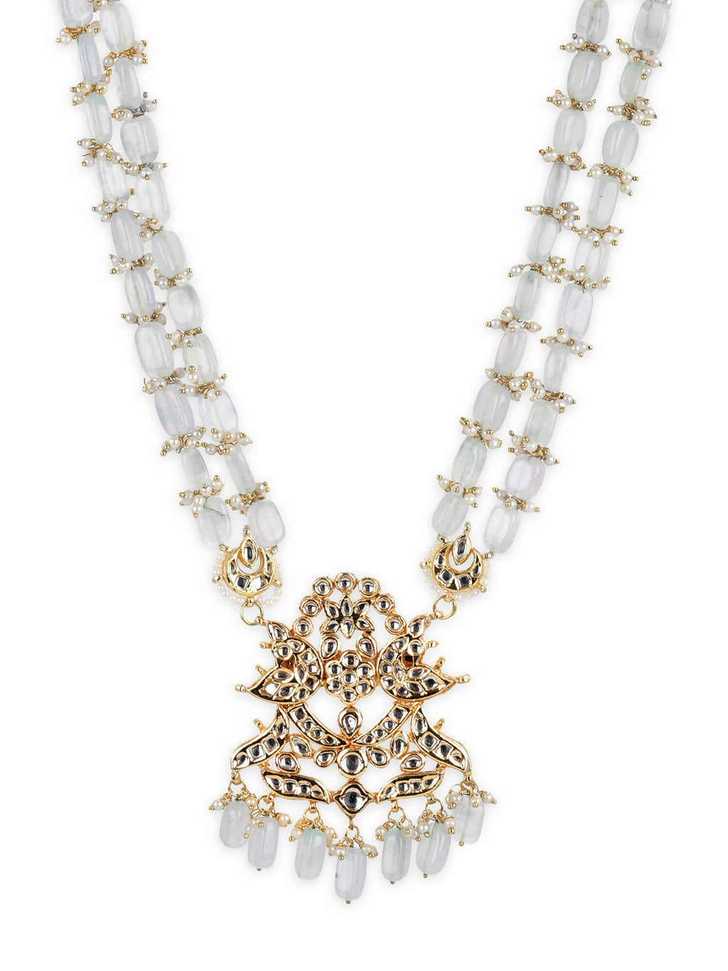 Gold-Toned White Brass Gold-Polished Necklace - Ruby Raang | Grab2Buy