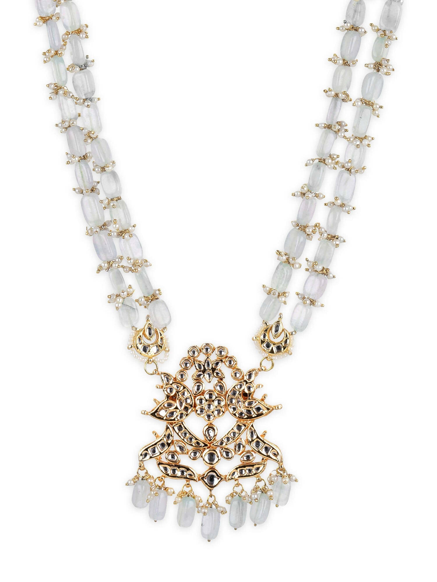 Gold-Toned White Brass Gold-Polished Necklace - Ruby Raang | Grab2Buy