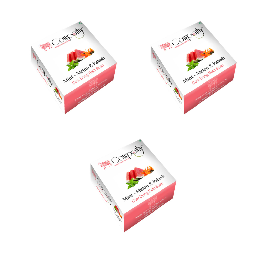 Cowpathy Mint - Melon & Palash Cow Dung Bath Soap (75Gm) | Grab2Buy