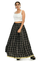 Mominos Fashion Moeza Cotton Black Printed Lehenga (Lancha) | Grab2Buy