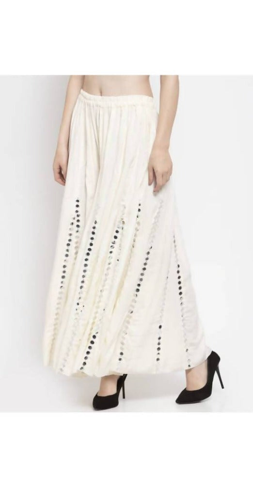 Mominos Fashion Off White Mirror Palazzo | Grab2Buy