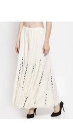Mominos Fashion Off White Mirror Palazzo | Grab2Buy