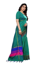 Vamika Green Cotton Silk Weaving Saree (Binita Green) | Grab2Buy