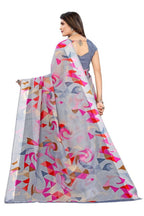 Vamika Grey Linen Satin Border Saree | Grab2Buy