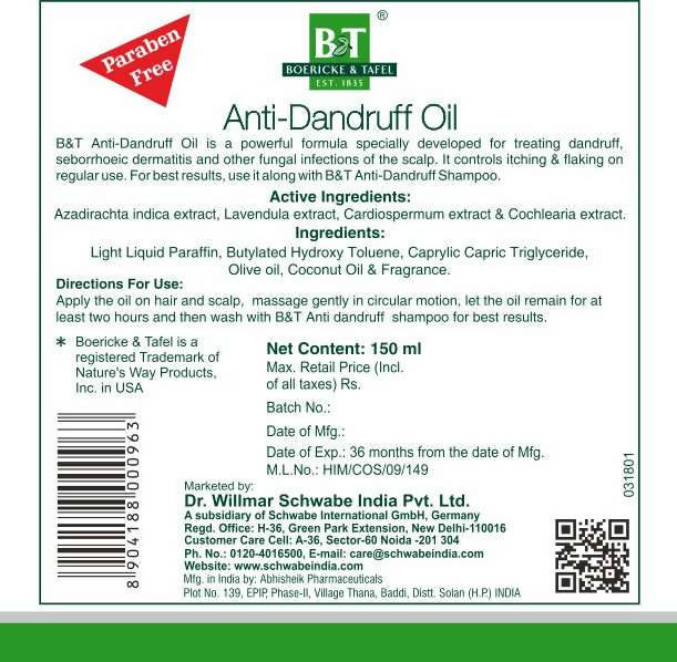 Boericke & Tafel Anti-Dandruff Oil | Grab2Buy
