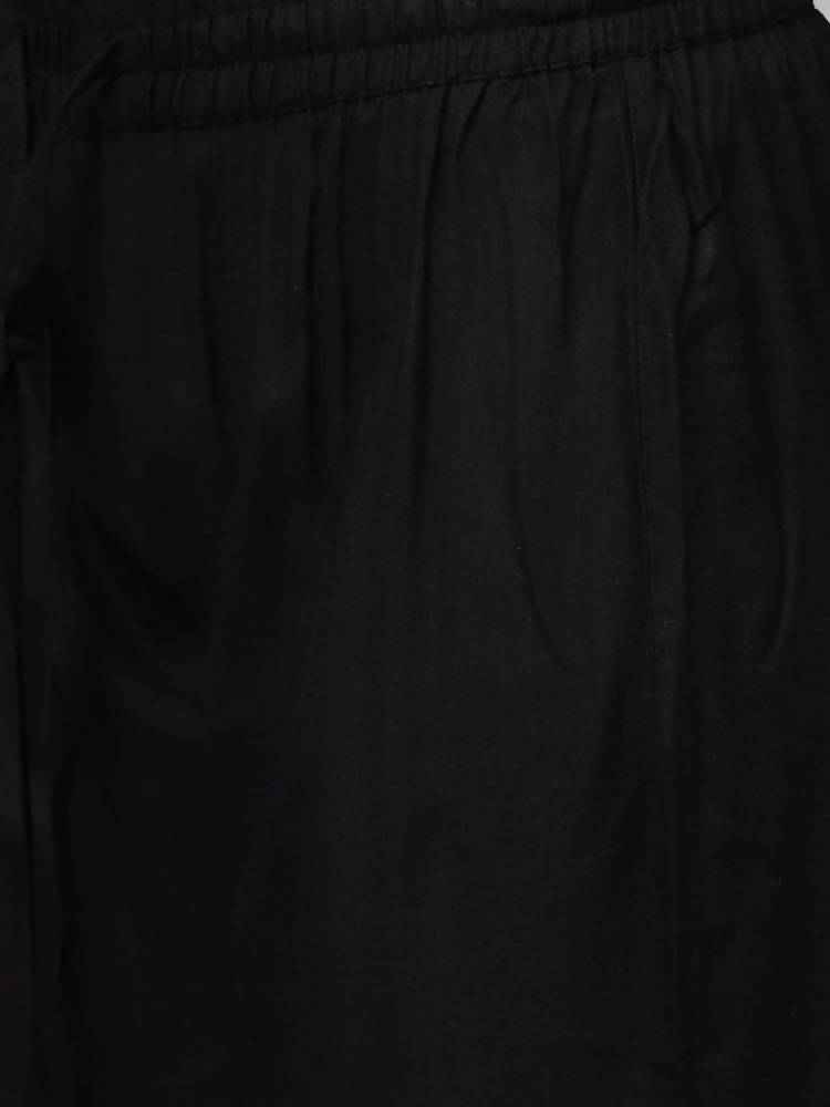 Yufta Women Black Solid Kurta with Palazzo & Dupatta | Grab2Buy