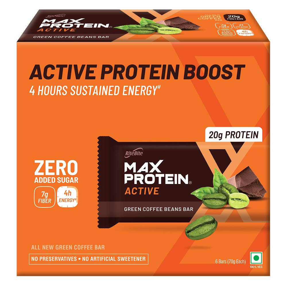 RiteBite Max Protein Active Green Coffee Beans Bar | Grab2Buy