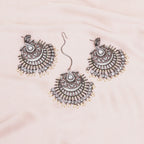 Diamond Earrings with Matching Maang Tikka- Ruby Raang | Grab2Buy