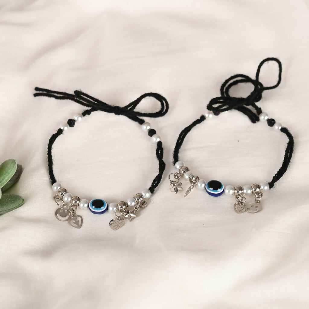 NVR Women Set of 2 Evil Eye Adjustable Anklet | Grab2Buy