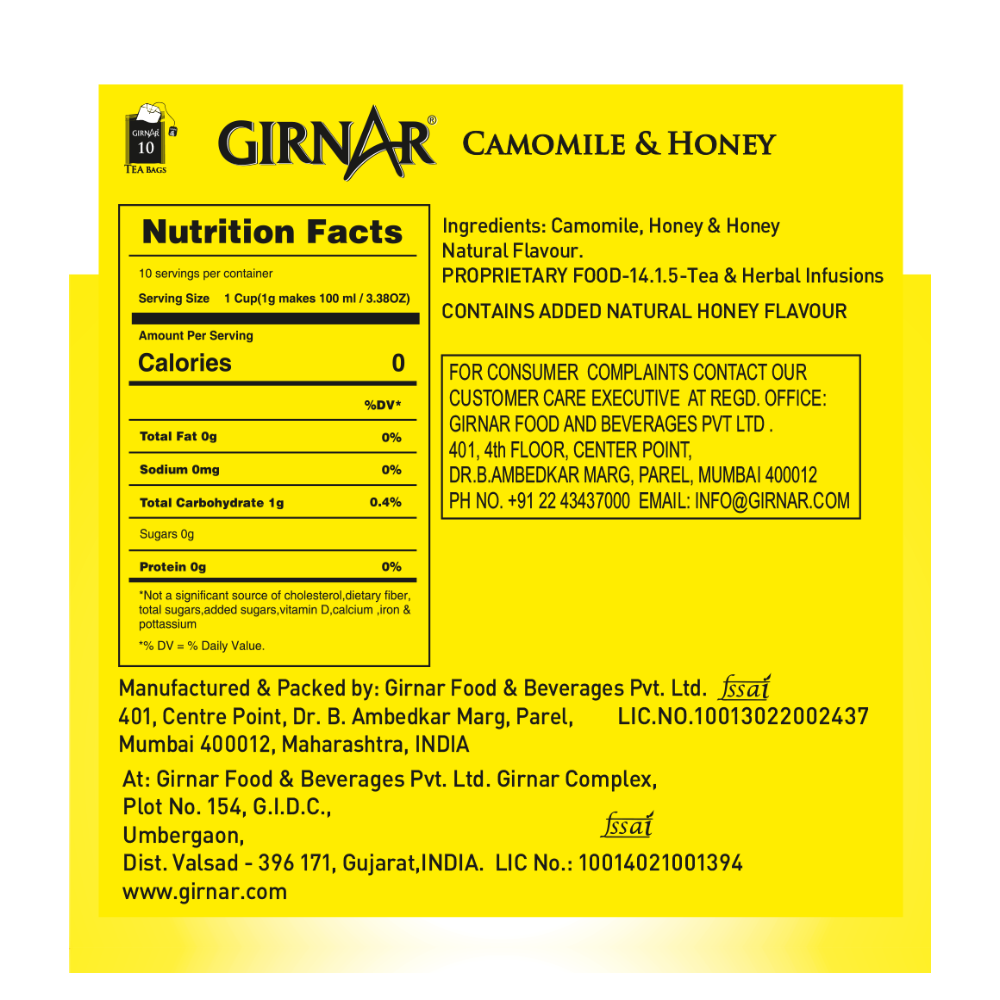 Girnar Camomile Infusion With Honey | Grab2Buy