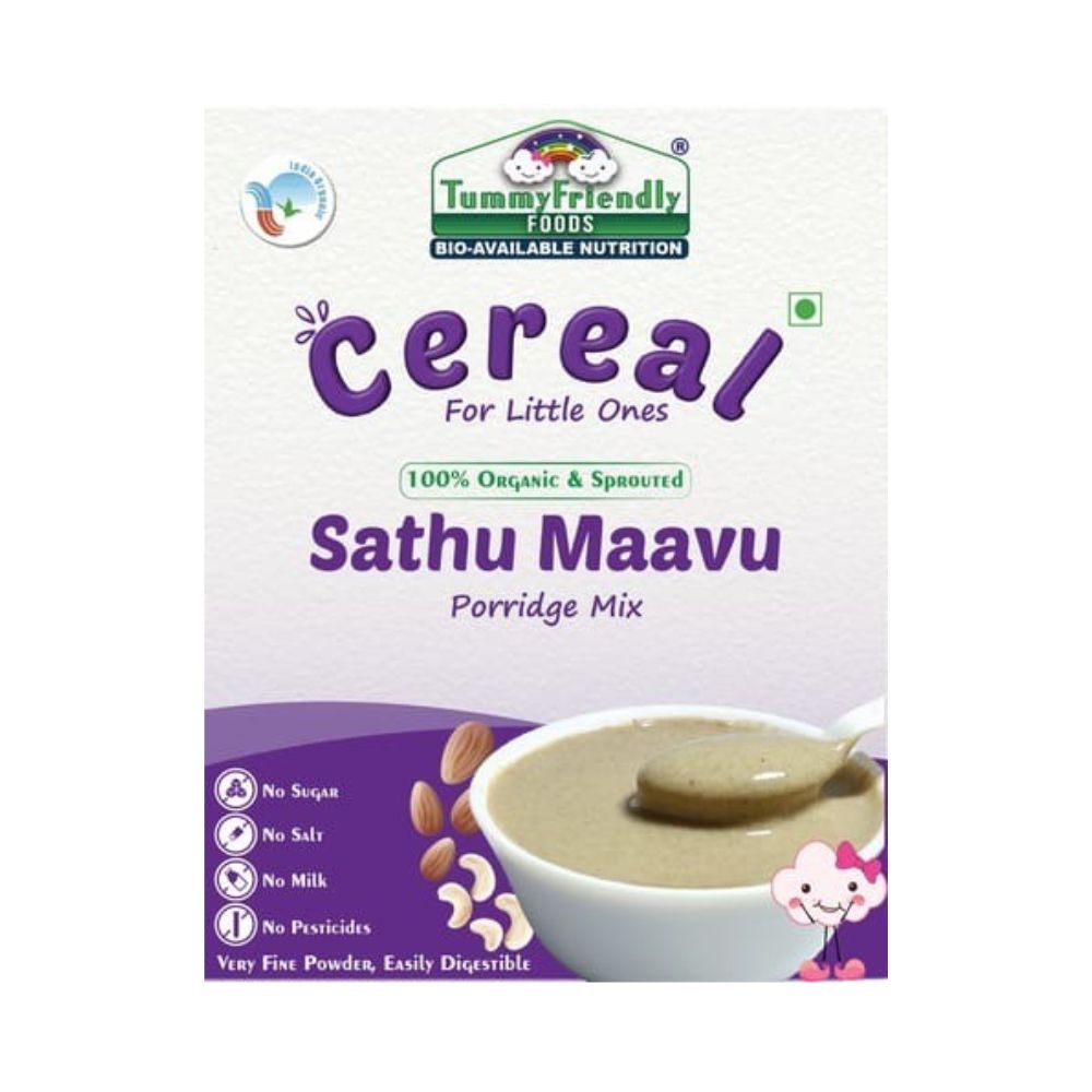 TummyFriendly Foods Organic Sprouted Sathu Maavu Porridge Mix ,Made of Sprouted Ragi, Whole Grains, Pulses & Nuts | Grab2Buy