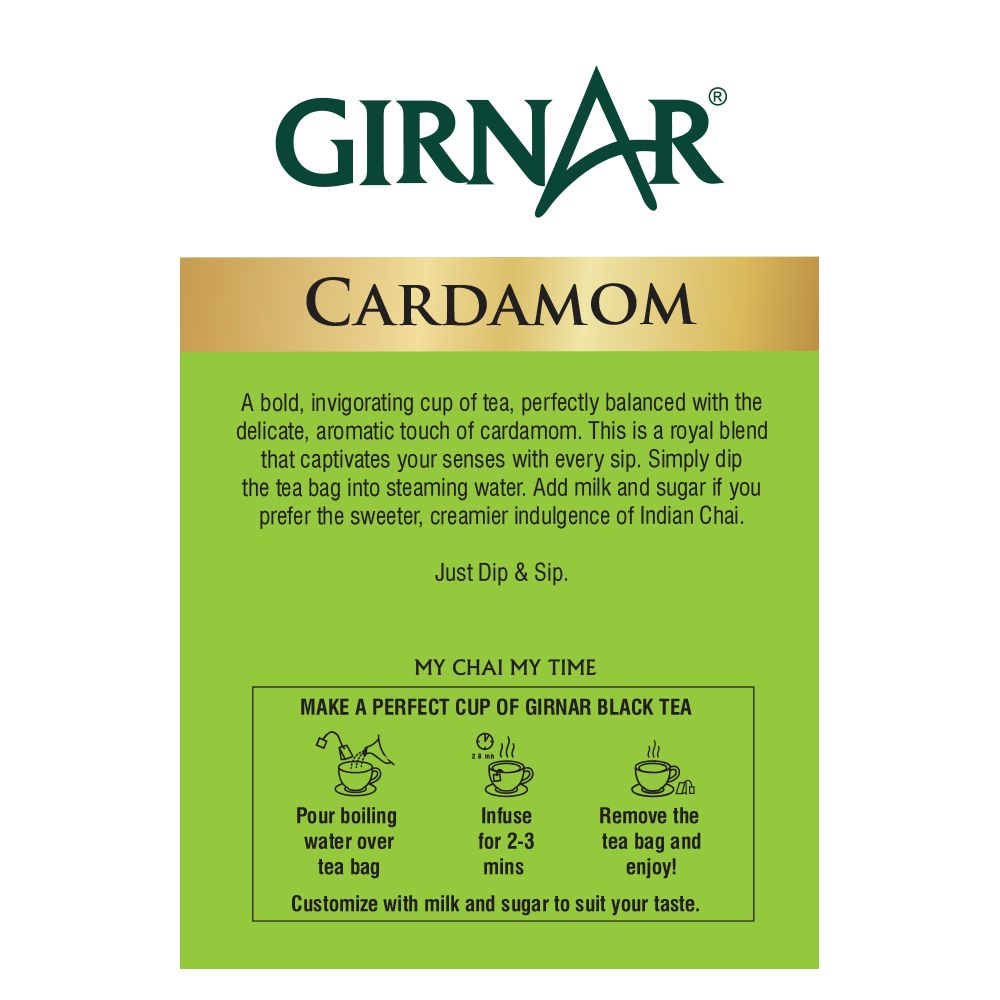 Girnar Black Tea Bags - Elaichi | Grab2Buy