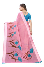 Vamika Pink Linen Satin Patta Saree (VANI PINK) | Grab2Buy