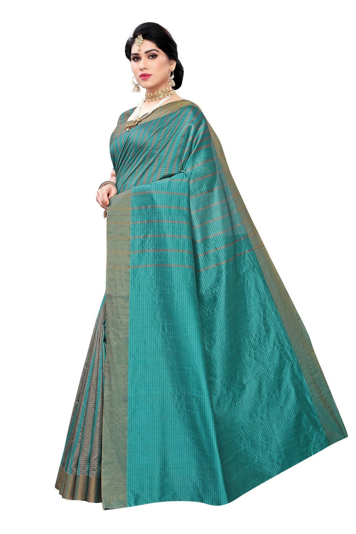 Vamika Cotton Silk Weaving Paithani Rama Saree (Paithani Rama) | Grab2Buy