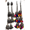 MS Fashion India Oxidised Silver Kashmiri Triple Jhumki Earrings | Grab2Buy