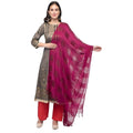 A R Silk Women's Cotton Window Check Purple Regular Dupatta | Grab2Buy