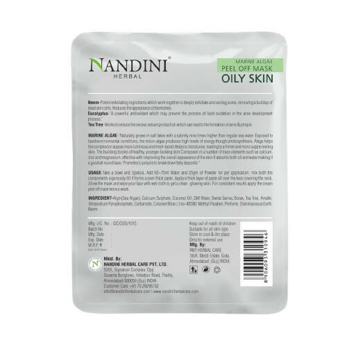 Nandini Herbal Marine Algae Peel Off Mask For Oily Skin | Grab2Buy