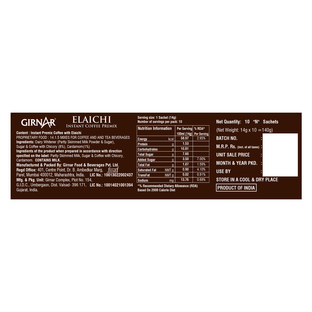 Girnar Instant Premix Coffee With Elaichi | Grab2Buy