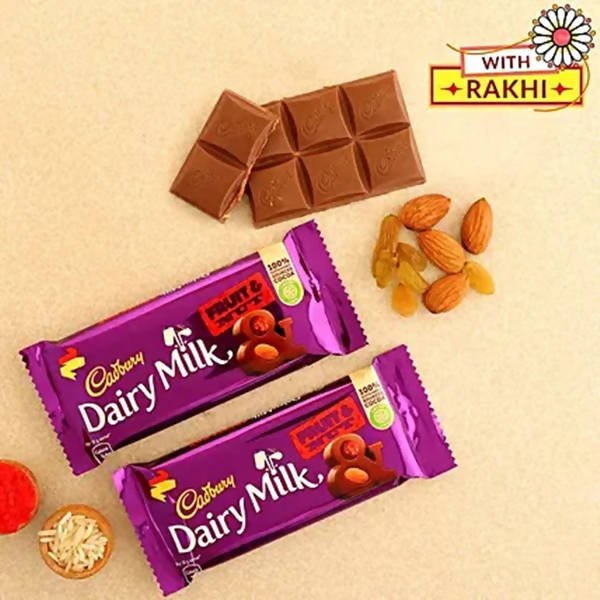 American Diamond Bling Rakhi And Fruit N Nut Chocolates | Grab2Buy
