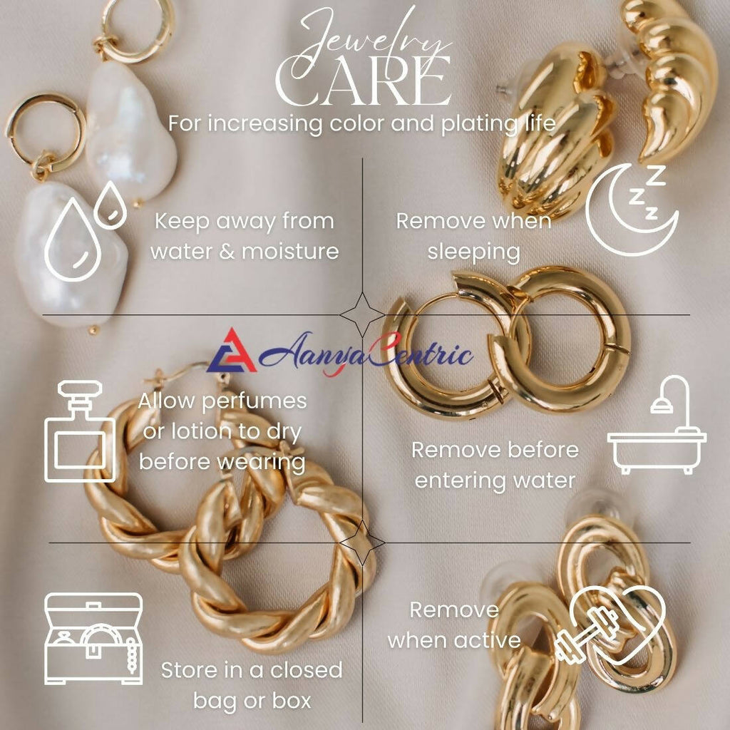 AanyaCentric Gold-Polished Mangalsutra & Ring Set | Grab2Buy