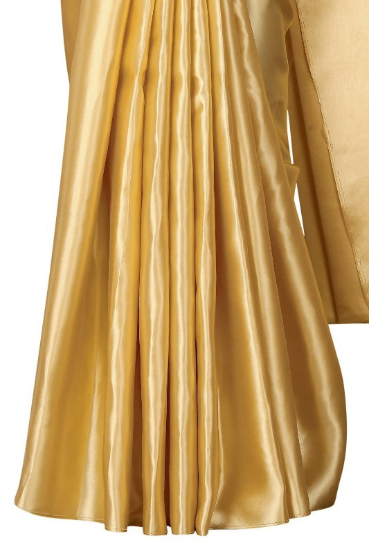 Vamika Golden Satin Designer Saree (PAVITRA GOLD) | Grab2Buy