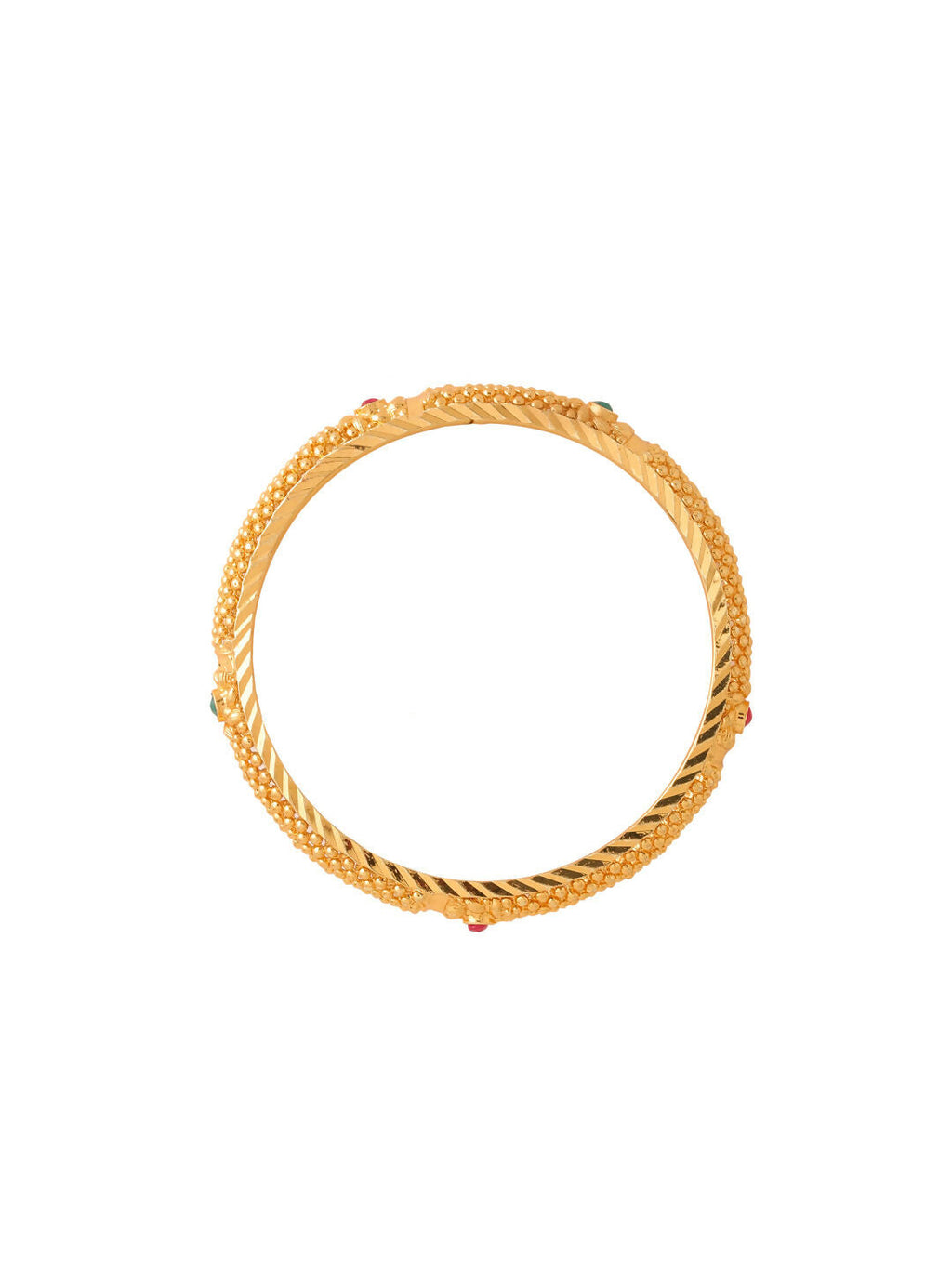 NVR Women's Set of 2 Gold-Polished Traditional Bangles | Grab2Buy