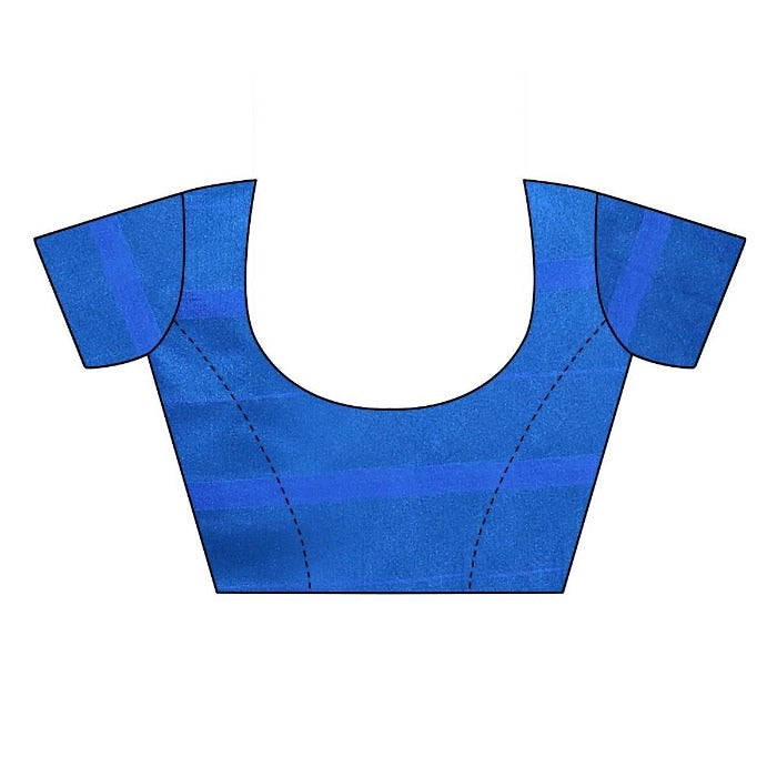 Vamika Blue Cotton Silk Weaving Saree (SATURN BLUE) | Grab2Buy