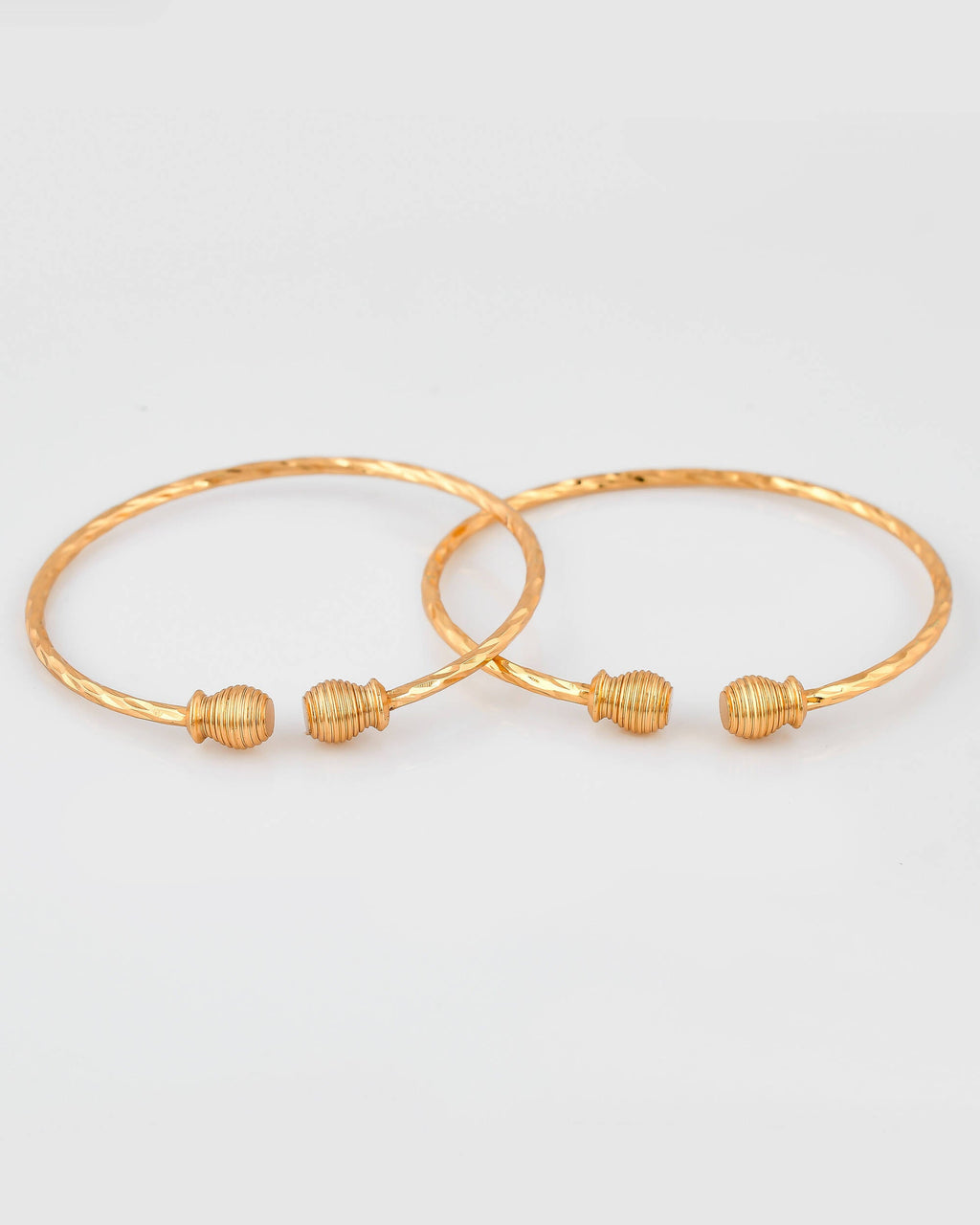 VOJ Stainless Steel Gold-Polished Bangle Set (Pack of 2) | Grab2Buy