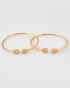 VOJ Stainless Steel Gold-Polished Bangle Set (Pack of 2) | Grab2Buy
