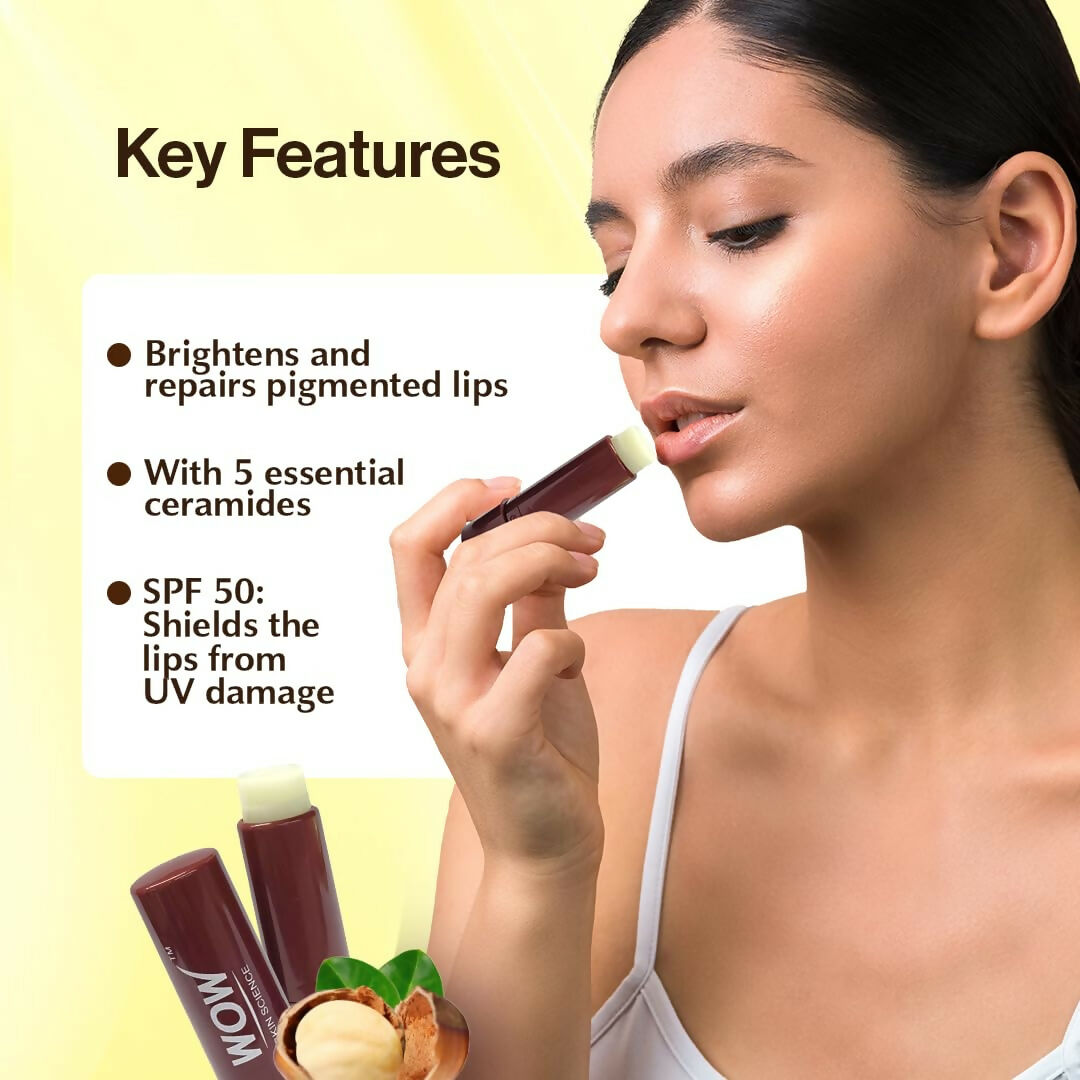 WOW Skin Science Shea Butter & Ceramides Repairing Lip Balm with SPF 50 | Grab2Buy