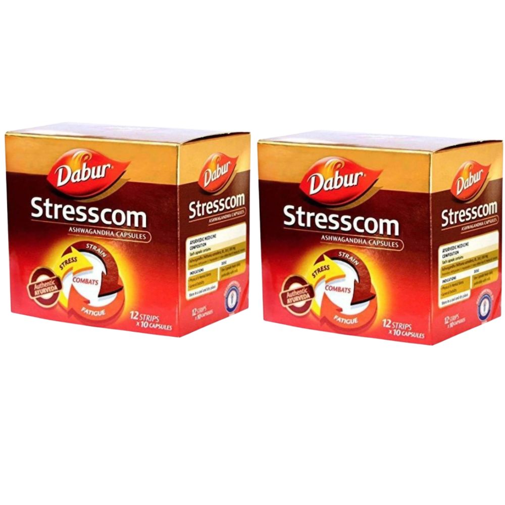 Dabur Stresscom Ashwagandha 12 Strips X 10 Capsules | Grab2Buy