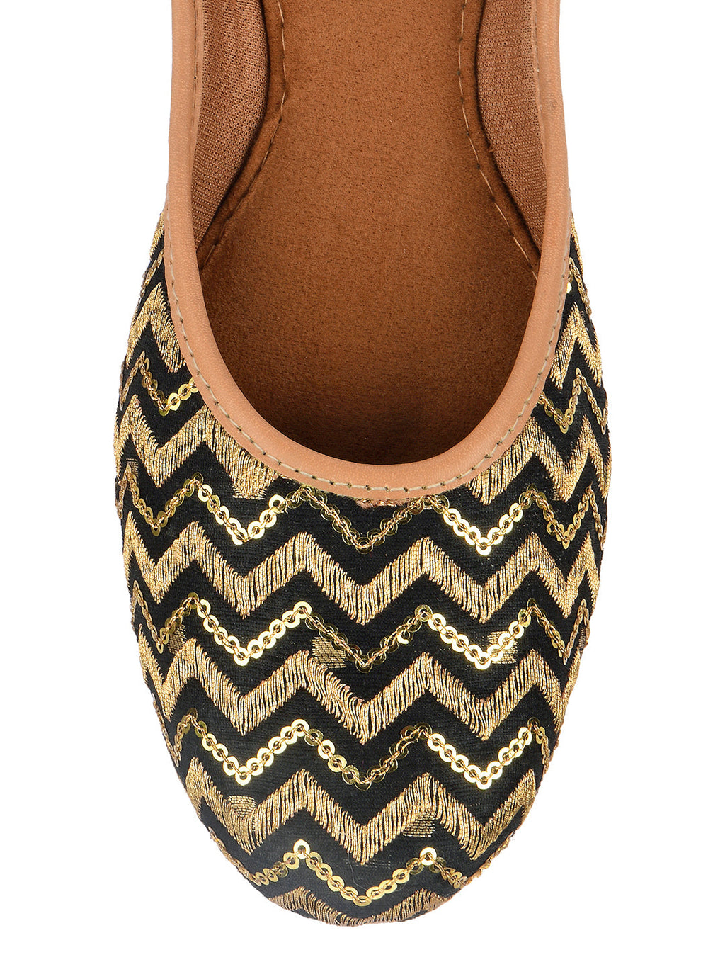 Desi Colour Women Indian Ethnic Footwear-Black Chevron | Grab2Buy