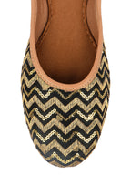 Desi Colour Women Indian Ethnic Footwear-Black Chevron | Grab2Buy